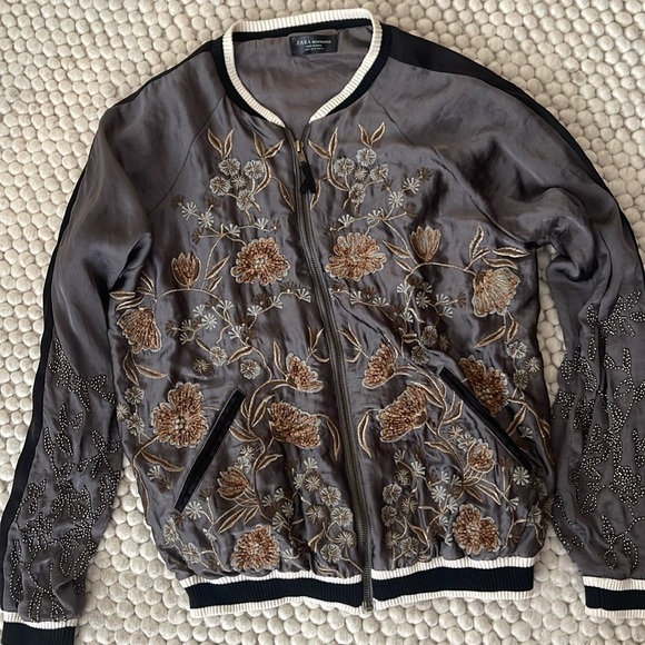 Embroidered Zara Bomber Jacket - Picture 1 of 5